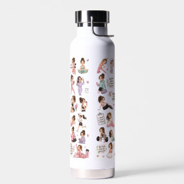 Cute Gymmeisjes Motiverende Sticker Waterfles