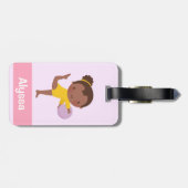 Cute Gymnast Girl met Ball Personalized Bagagelabel (Achterkant horizontaal)