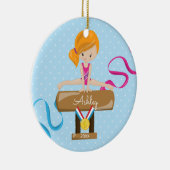 Cute Gymnast Gymnastics-kerstversiering Keramisch Ornament (Rechts)