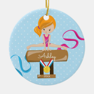 Cute Gymnast Gymnastics-kerstversiering Keramisch Ornament