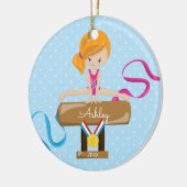 Cute Gymnast Gymnastics-kerstversiering Keramisch Ornament (Links)
