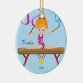 Cute Gymnast Gymnastics-kerstversiering Keramisch Ornament (Rechts)