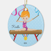 Cute Gymnast Gymnastics-kerstversiering Keramisch Ornament (Links)