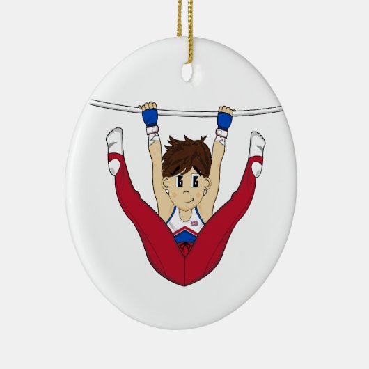 Cute Gymnast op Bar Ornament (Rechts)