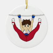 Cute Gymnast op Bar Ornament (Voorkant)