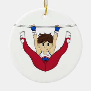 Cute Gymnast op Bar Ornament