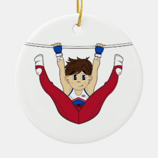 Cute Gymnast op Bar Ornament