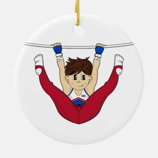 Cute Gymnast op Bar Ornament (Achterkant)
