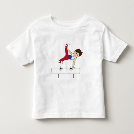 Cute Gymnast op Pommel Horse T-shirt (Voorkant)
