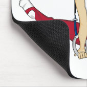 Cute Gymnast op Rings Mousepad Muismat (Hoek)