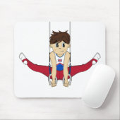 Cute Gymnast op Rings Mousepad Muismat (Met muis)