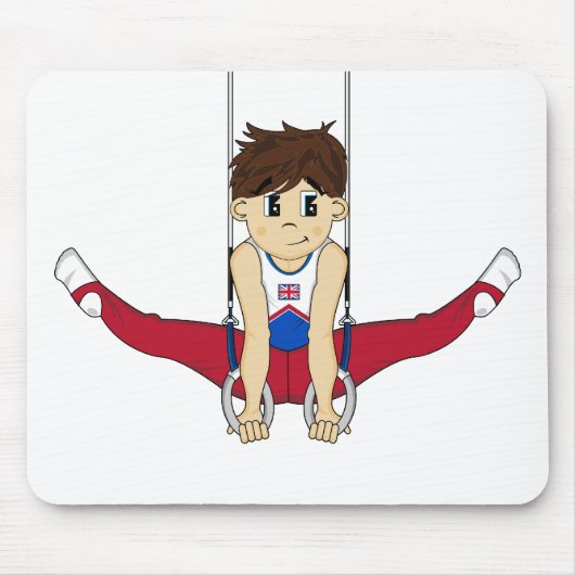 Cute Gymnast op Rings Mousepad Muismat (Voorkant)