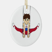 Cute Gymnast op Rings Ornament (Rechts)