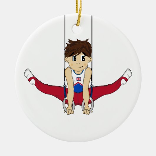 Cute Gymnast op Rings Ornament (Voorkant)