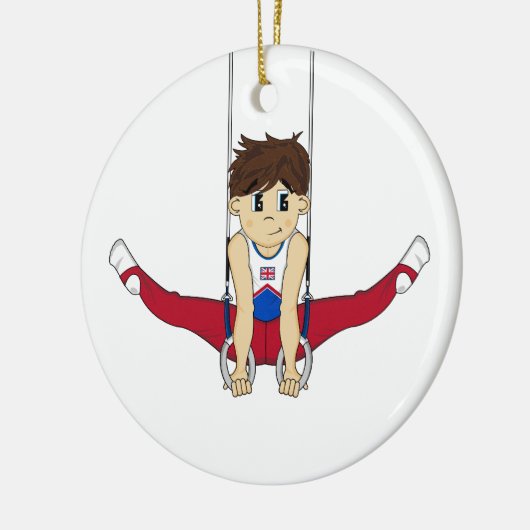 Cute Gymnast op Rings Ornament (Links)