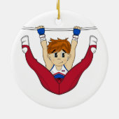 Cute Gymnast op Rings Ornament (Achterkant)
