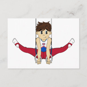 Cute Gymnast op Rings RSVP-kaart RSVP Kaartje