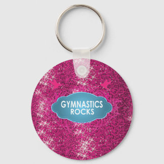 Cute Gymnastic Rocks Pink SPARKLE Sleutelhanger