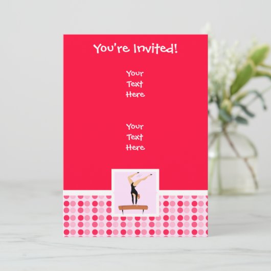 Cute Gymnastics Balance Beam Kaart (Staand voorkant)