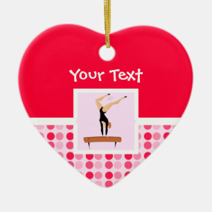 Cute Gymnastics Balance Beam Keramisch Ornament