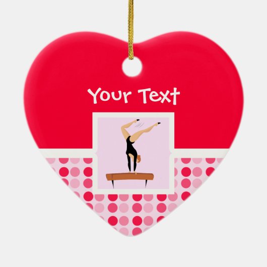 Cute Gymnastics Balance Beam Keramisch Ornament (Achterkant)