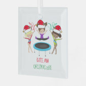 Cute Gymnastics Custom Kinder Gymnast Kerstmis Glas Ornament (Voorkant links)