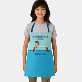 Cute Gymnastics Girl Custom Blue Gymnast Kinder Schort (Insitu)