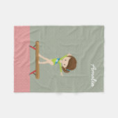 Cute gymnastics girl fleece deken (Voorkant (Horizontaal))