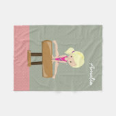 Cute gymnastics girl fleece deken (Voorkant (Horizontaal))