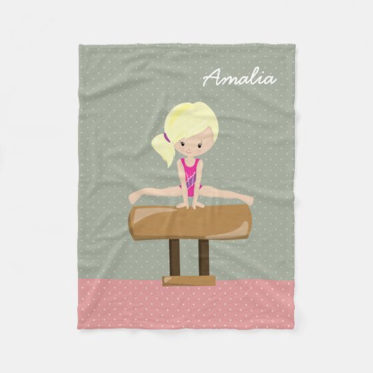 Cute gymnastics girl fleece deken (Voorkant)