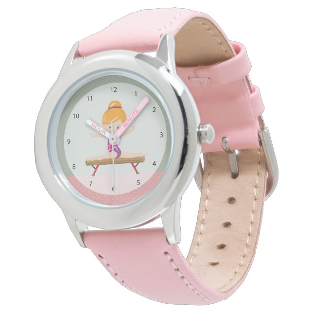 Cute gymnastics girl horloge (Gekanteld)