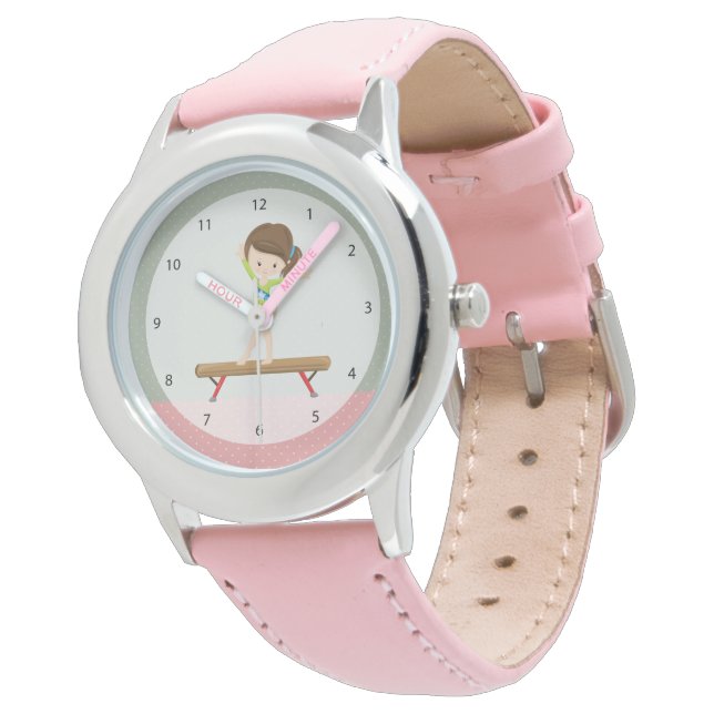 Cute gymnastics girl horloge (Gekanteld)