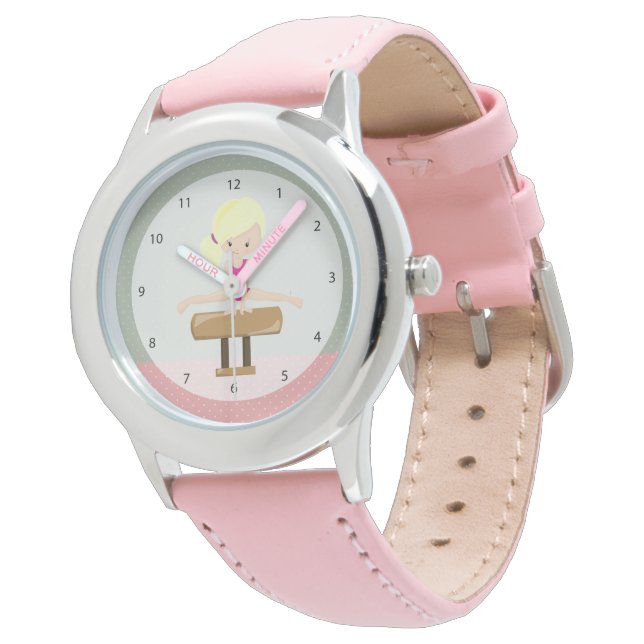 Cute gymnastics girl horloge (Gekanteld)