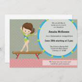 Cute gymnastics girl kaart (Voorkant / Achterkant)