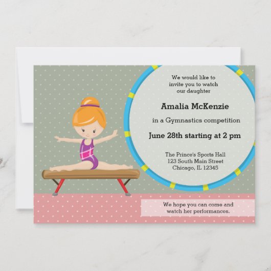 Cute gymnastics girl kaart (Voorkant)