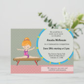 Cute gymnastics girl kaart (Staand voorkant)