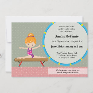 Cute gymnastics girl kaart