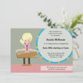 Cute gymnastics girl kaart (Staand voorkant)