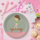 Cute gymnastics girl papieren bordje (Feest)