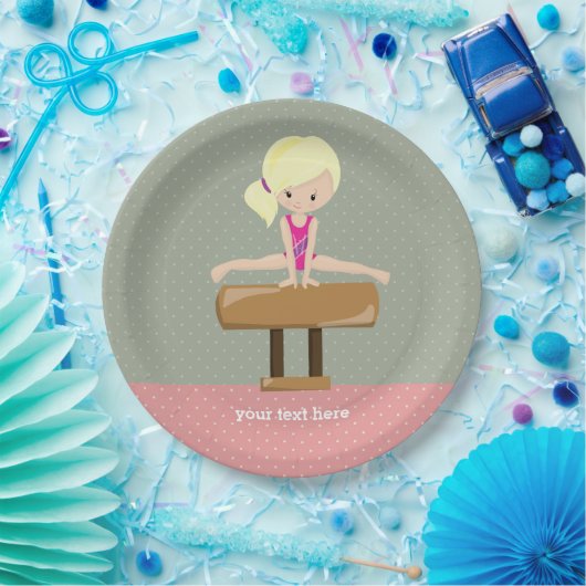 Cute gymnastics girl papieren bordje (Feest)