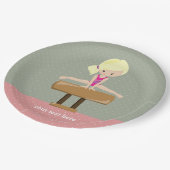 Cute gymnastics girl papieren bordje (Gekanteld)