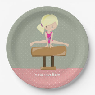 Cute gymnastics girl papieren bordje