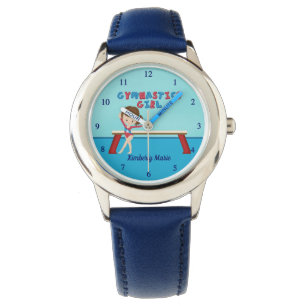 Cute Gymnastics Girl Personalized Kinder Gymnast Horloge