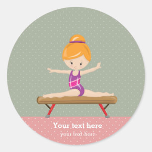 Cute gymnastics girl ronde sticker