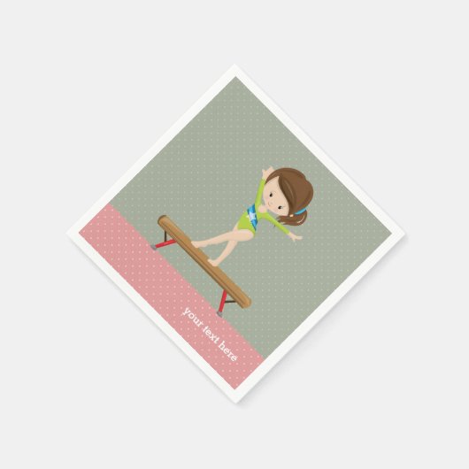 Cute gymnastics girl servet (Hoek)