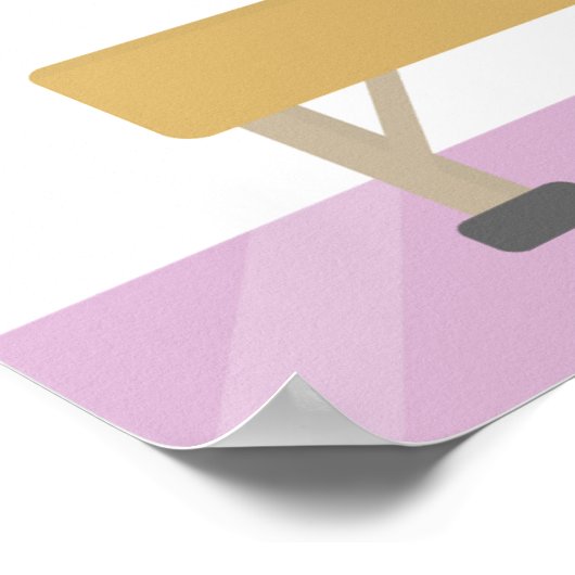 Cute Gymnastics Girls Birthday Party Banner Poster (Hoek)