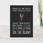 Cute Gymnastics Girls Cards For Her Beam Fun Humor Kaart (Voorkant)