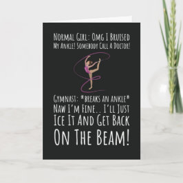 Cute Gymnastics Girls Cards For Her Beam Fun Humor Kaart