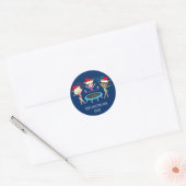 Cute Gymnastics met kerstmis Aangepast gymnast Ronde Sticker (Envelop)