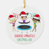Cute Gymnastics met kerstmis Custom Gymnast Club Keramisch Ornament (Voorkant)